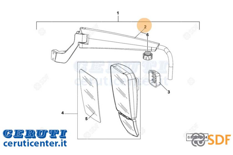 Espejo brazo SDF - Original - 0.900.7176.1