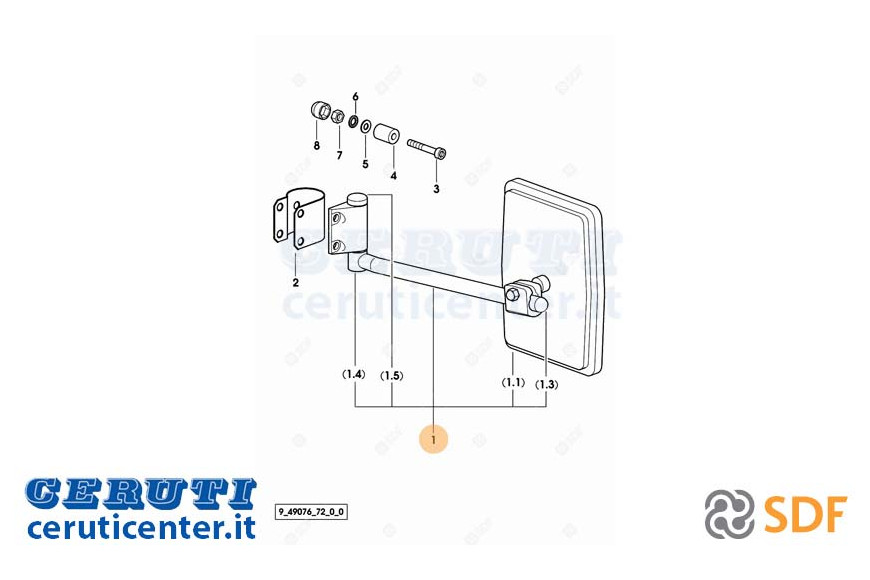 Specchio Retrovisore Completo - Originale SDF - 0.9234.148.4/10