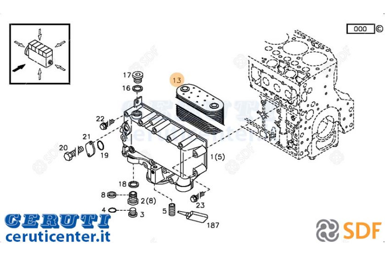 radiador de aceite SDF - Original - 04288128