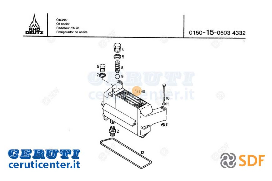 Radiatore Olio - Originale SDF - 02238490