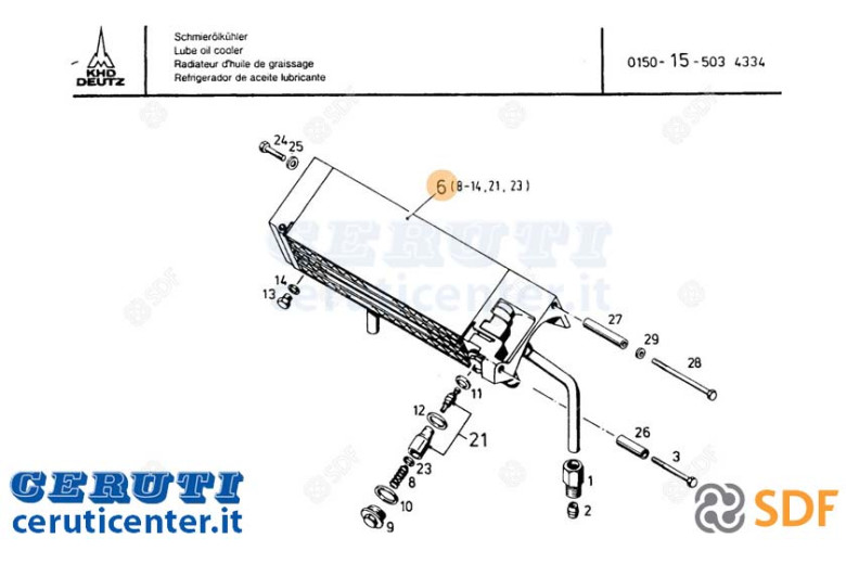 Radiatore Olio - Originale SDF - 02238505