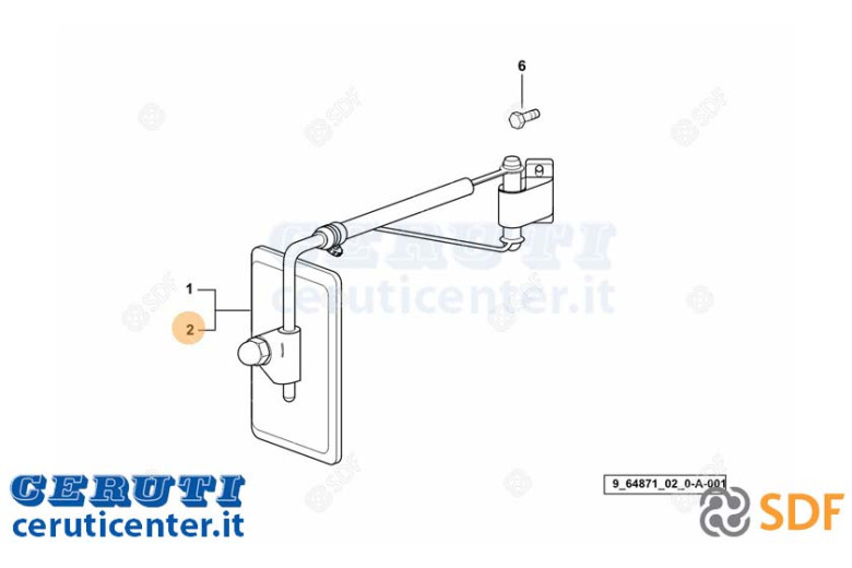 Specchio Retrovisore Completo - Originale SDF - 0.010.1605.4/40