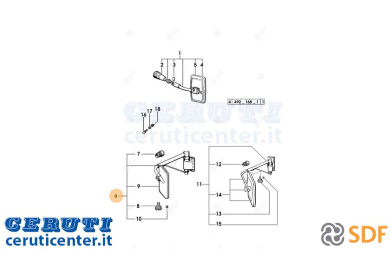 Specchio Retrovisore Completo - Originale SDF - 0.010.0425.4/10