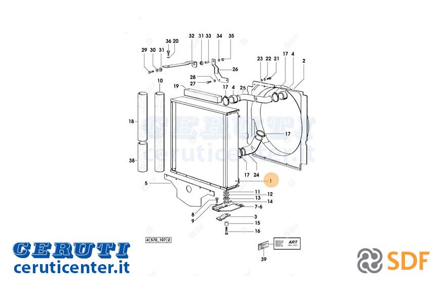 Radiatore Acqua - Originale SDF - 0.007.1668.3