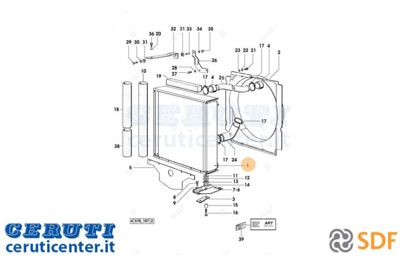 Radiatore Acqua - Originale SDF - 0.007.1668.3