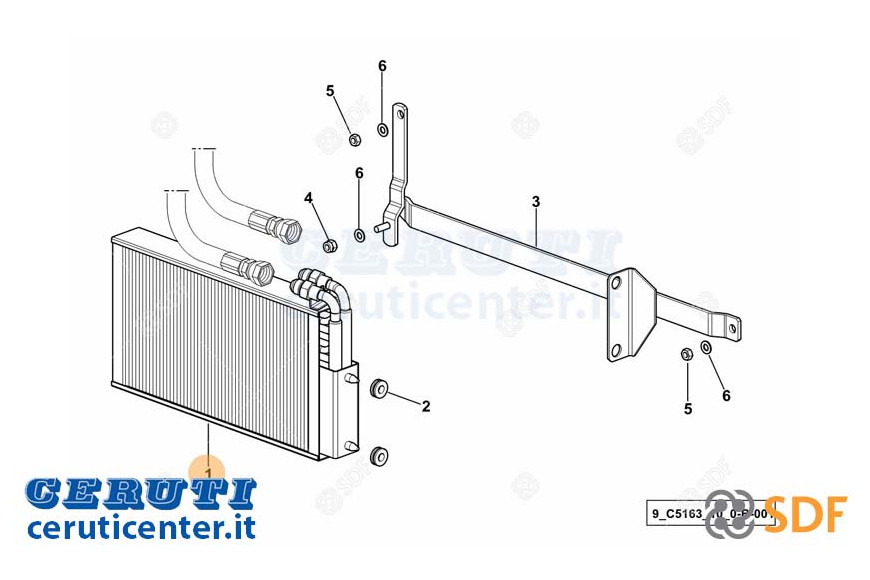 Oil radiator - Original SDF - 0.014.2871.2/20