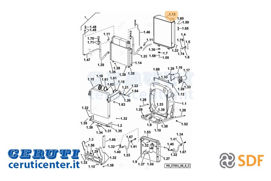 Radiatore Acqua - Originale SDF - 0.014.0031.4