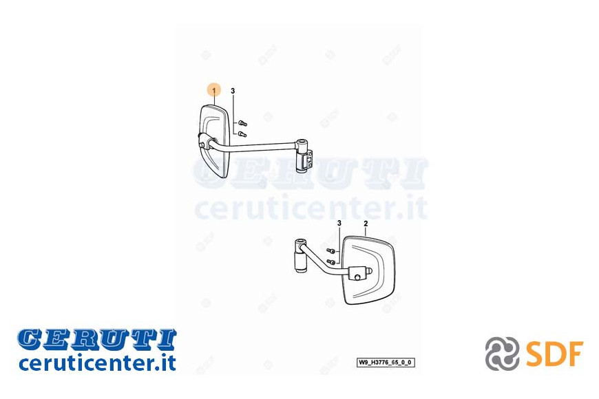Specchio Retrovisore Completo - Originale SDF - 0.014.4216.2