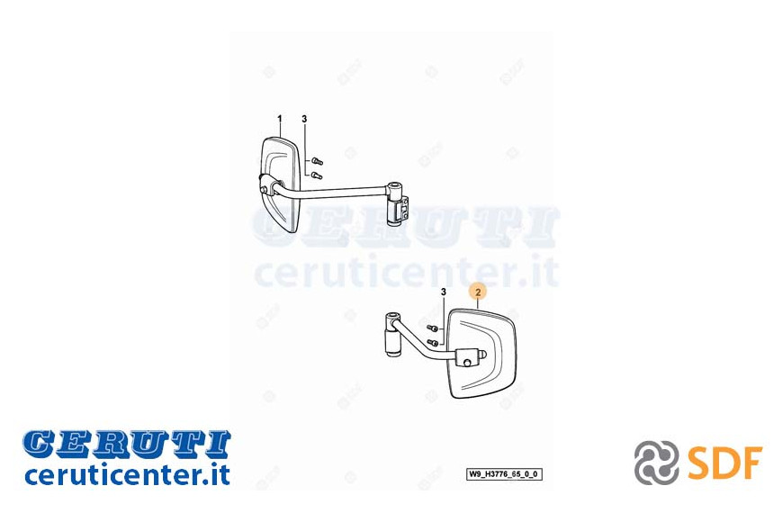 Specchio Retrovisore Completo - Originale SDF - 0.014.4217.2