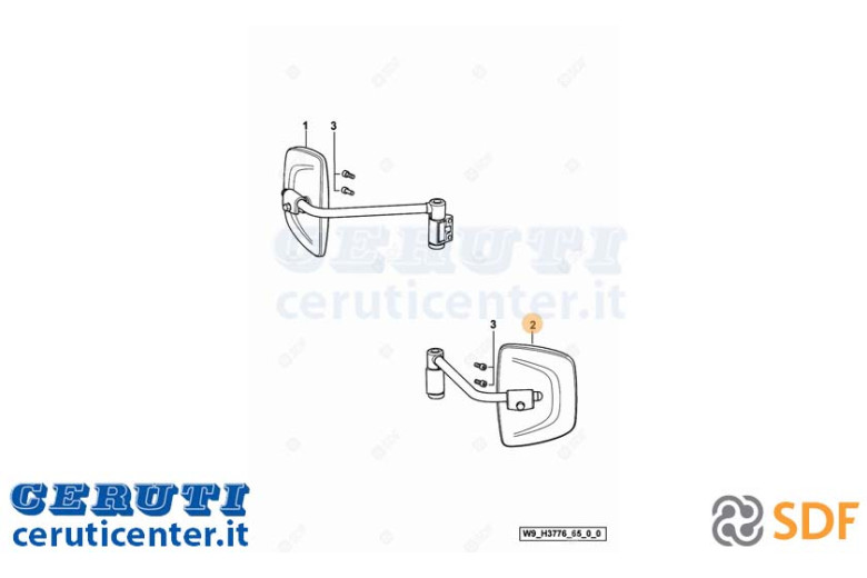 Specchio Retrovisore Completo - Originale SDF - 0.014.4217.2