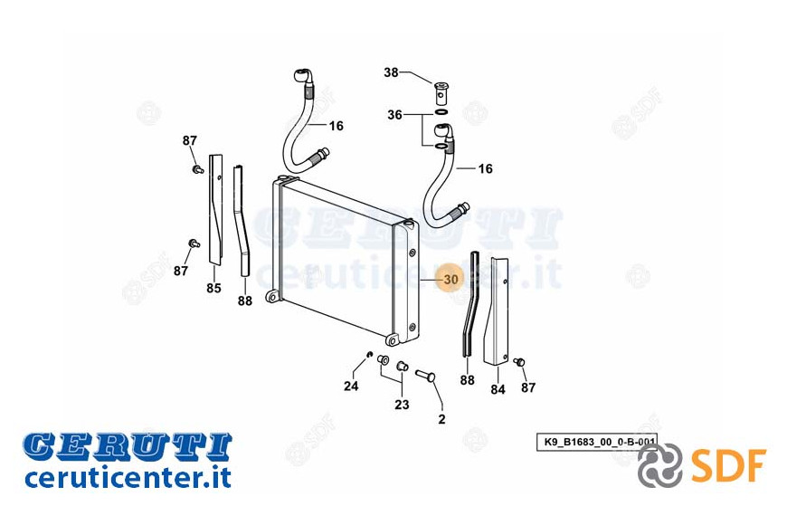 Oil radiator - Original SDF - 0.014.3272.4
