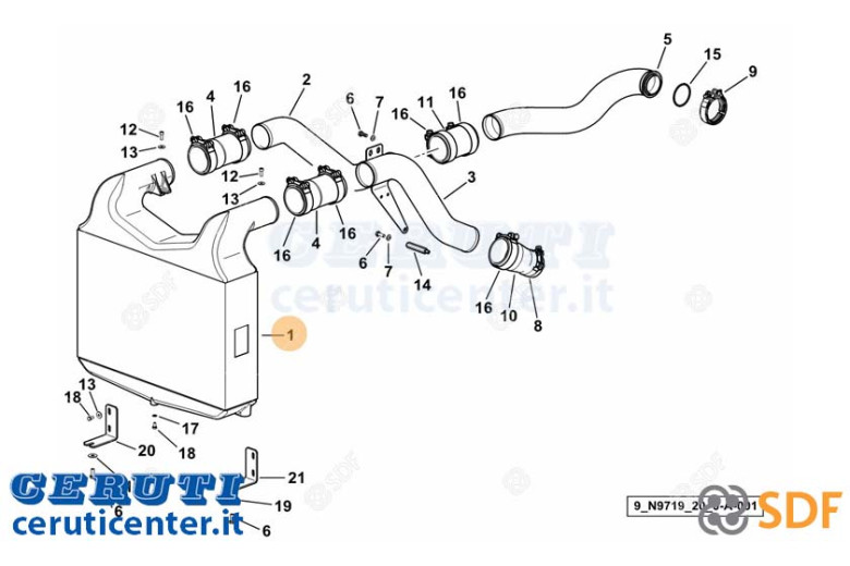 Intercooler - Originale SDF - 0.015.3972.2