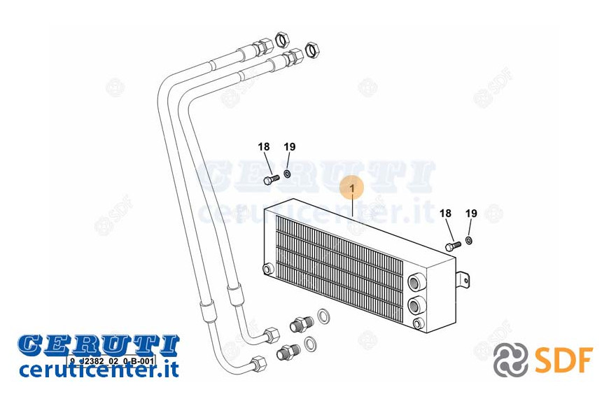 Oil radiator - Original SDF - 0.015.2575.2/10
