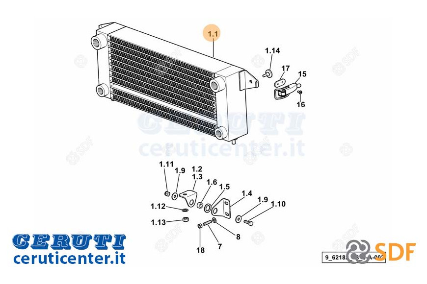 Oil radiator - Original SDF - 0.014.8949.2
