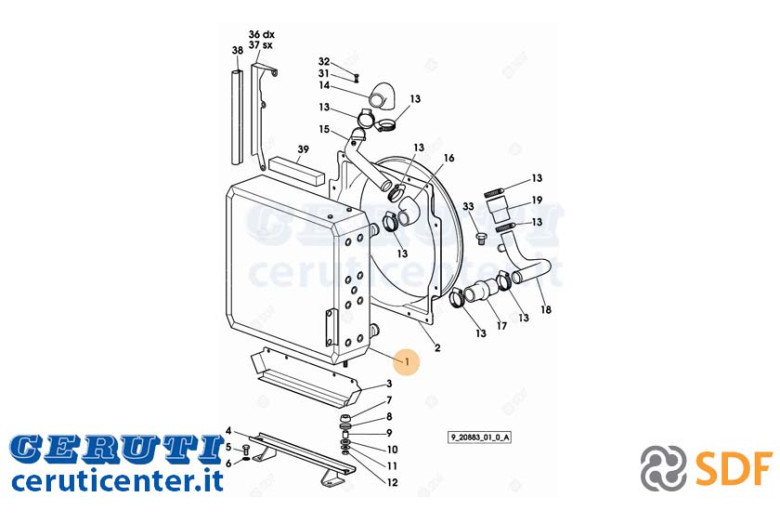 Radiatore Acqua - Originale SDF - 0.012.1908.3