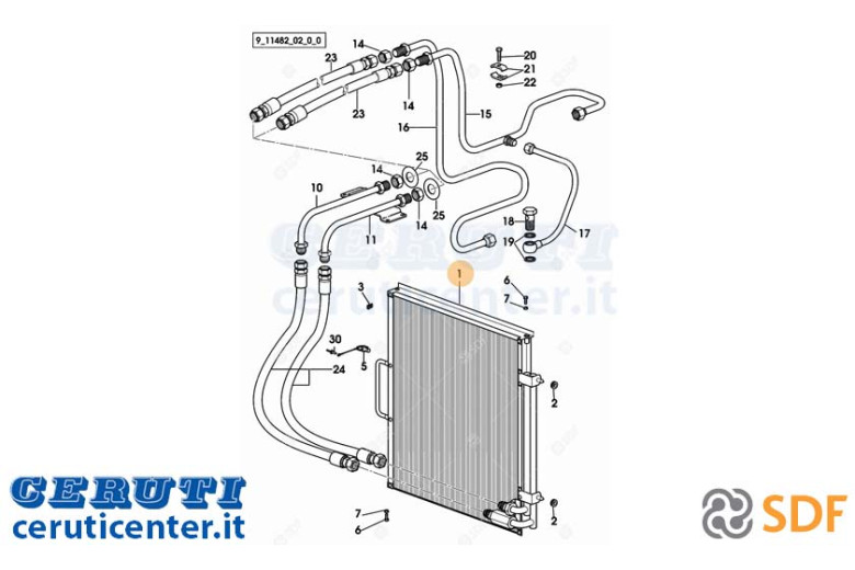 Radiateur d'huile - SDF Original - 0.011.3164.3/20