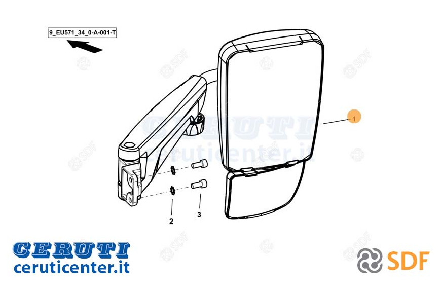 Specchio Retrovisore Completo - Originale SDF - 0.035.4878.4