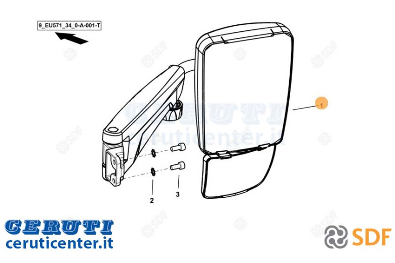 Specchio Retrovisore Completo - Originale SDF - 0.035.4878.4