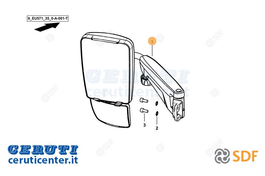 Specchio Retrovisore Completo - Originale SDF - 0.035.4879.4