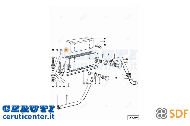 Oil radiator - Original SDF - 0.072.1540.2