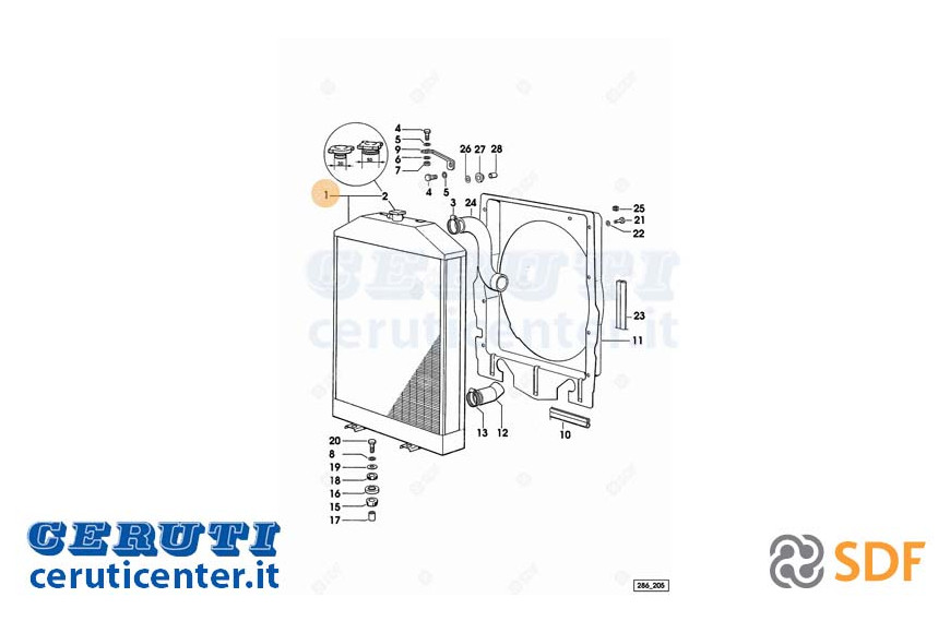 Radiatore Acqua - Originale SDF - 0.286.8350.2/10