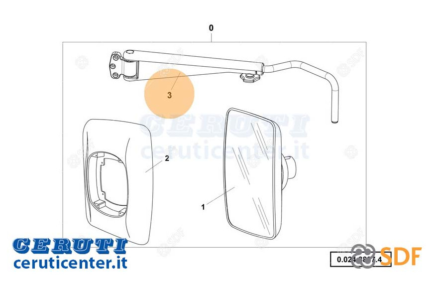 Espejo brazo SDF - Original - 0.900.2157.2