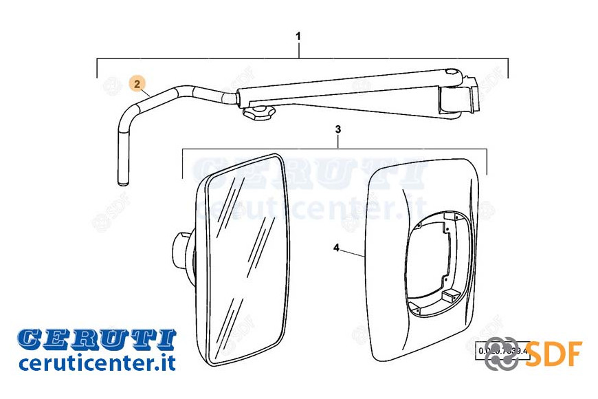 Braccio Specchietto - Originale SDF - 0.900.2157.3