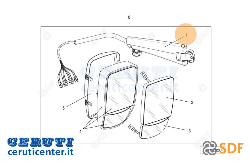 Espejo brazo SDF - Original - 0.900.2225.6