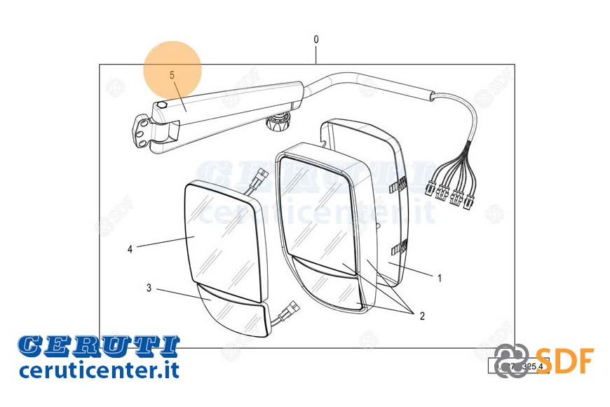 Espejo brazo SDF - Original - 0.900.2225.7