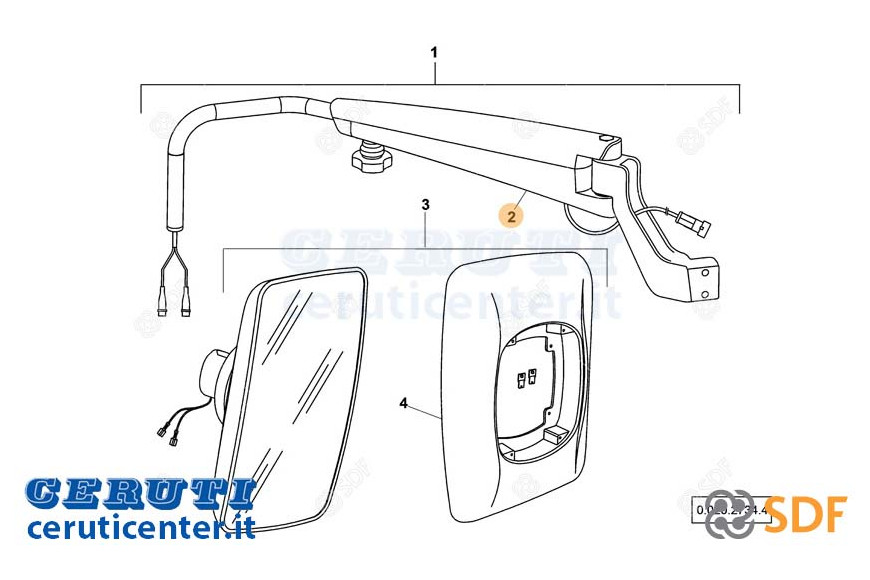 Espejo brazo SDF - Original - 0.900.2122.2