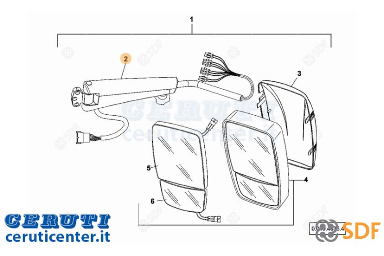 Espejo brazo SDF - Original - 0.900.2060.3