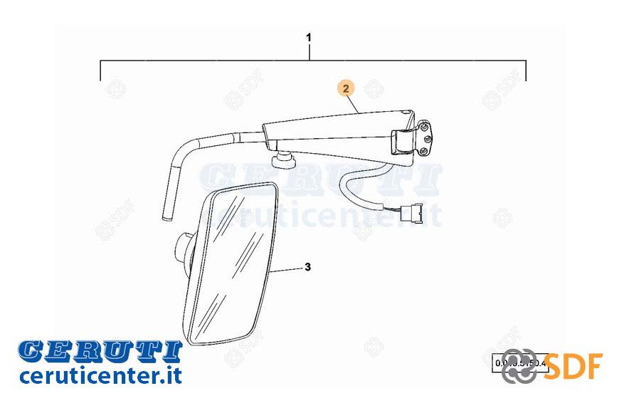 Espejo brazo SDF - Original - 0.900.2061.2