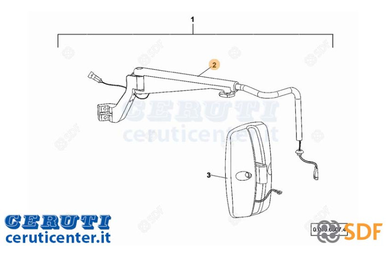 Espejo brazo SDF - Original - 0.900.2061.8