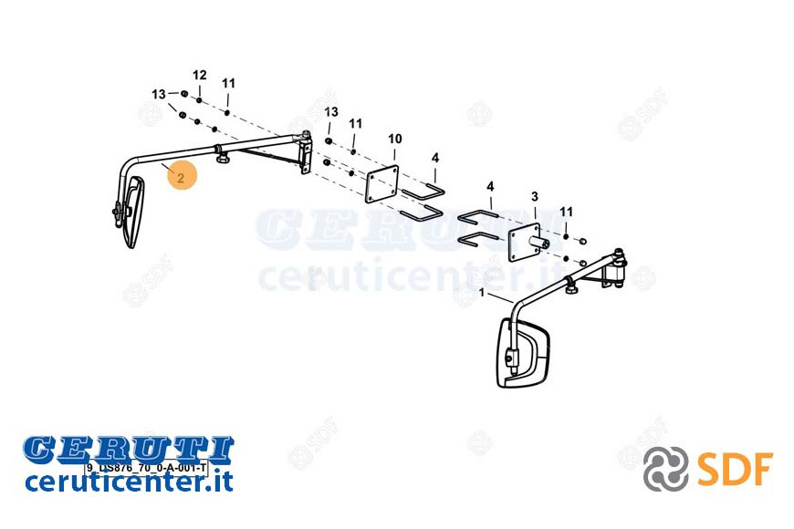 Specchio Retrovisore Completo - Originale SDF - 0.029.6296.4