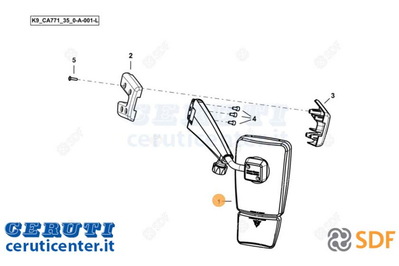 Specchio Retrovisore Completo - Originale SDF - 0.027.3893.4