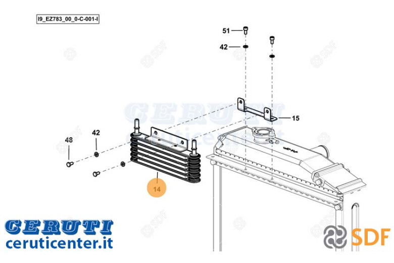 Radiatore Gasolio - Originale SDF - 0.022.4651.3