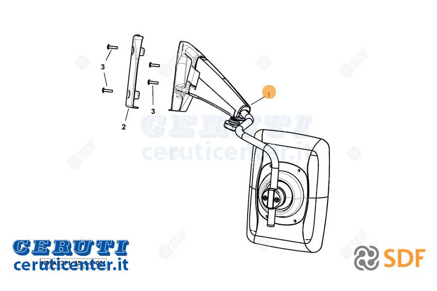 Specchio Retrovisore Completo - Originale SDF - 0.022.0521.4