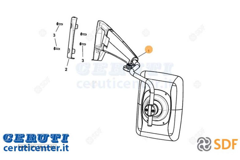 Specchio Retrovisore Completo - Originale SDF - 0.022.0521.4
