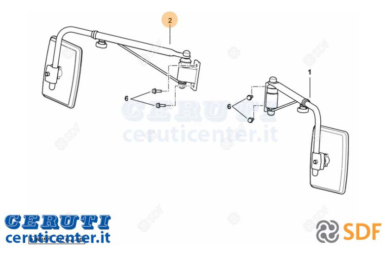 Specchio Retrovisore Completo - Originale SDF - 0.018.0610.4