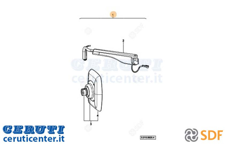 Specchio Retrovisore Completo - Originale SDF - 0.015.8625.4