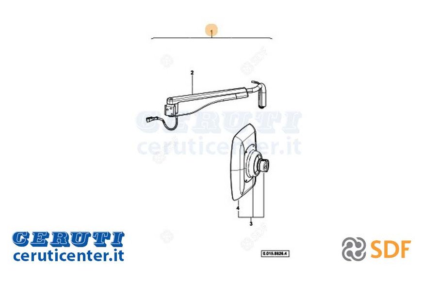 Specchio Retrovisore Completo - Originale SDF - 0.015.8626.4