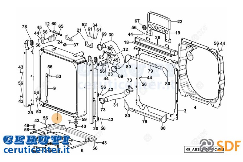 Radiatore Acqua - Originale SDF - 0.016.0725.4/40