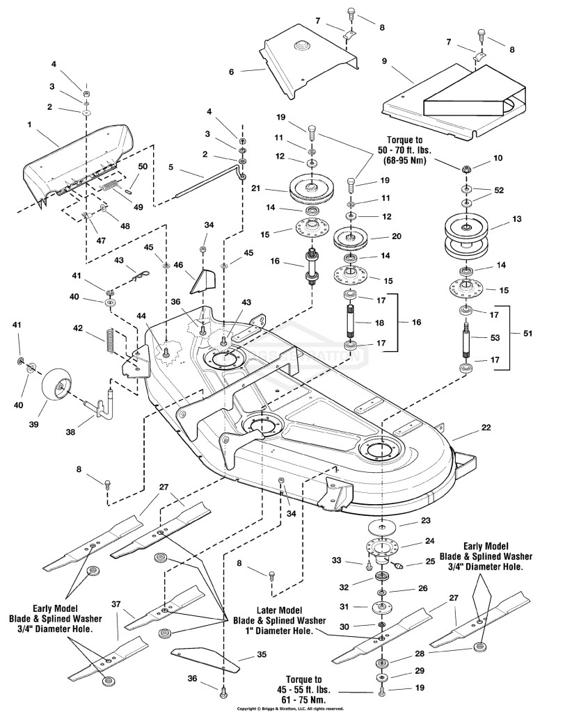 54 Mower Deck - Housing, Arbors & Blades Group