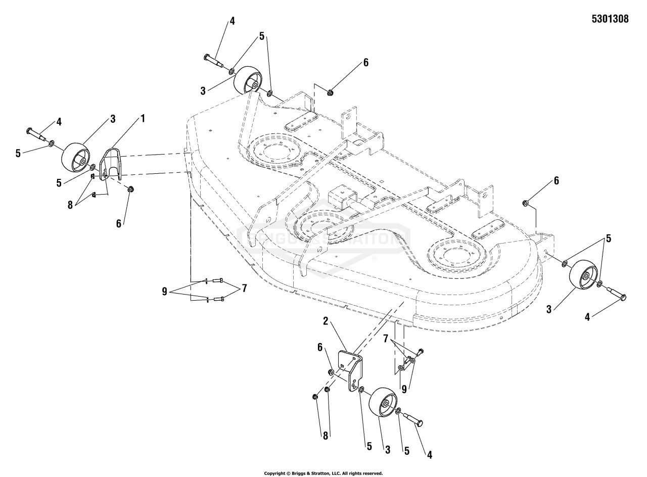 54 Mower Deck - Rollers & Casters Group