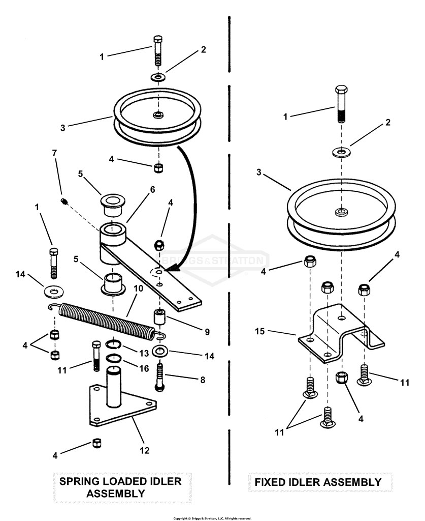 52 & 61 Deck Idler Assemblies