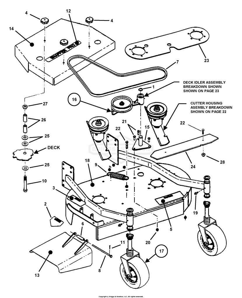 36 Mower Deck Assembly (Fixed Height)