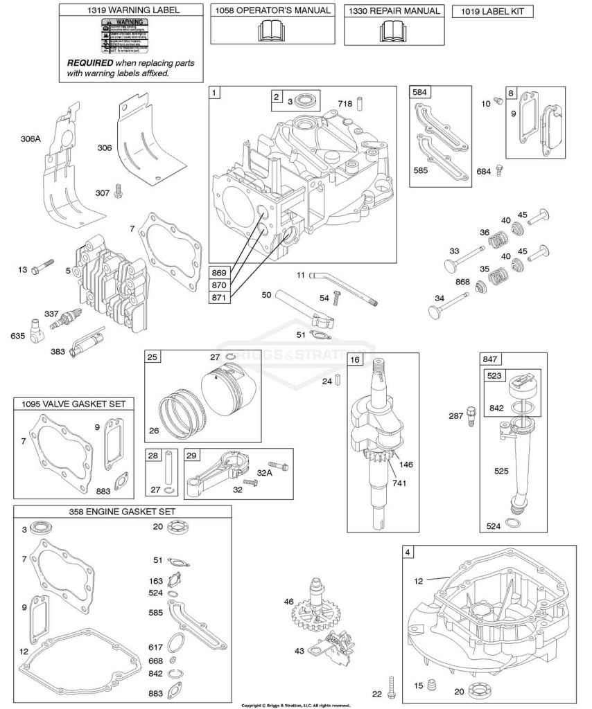 Cam, Crankshaft, Cylinder, Engine Sump, Kit/Gasket, Lubrication, Piston Group, Valves