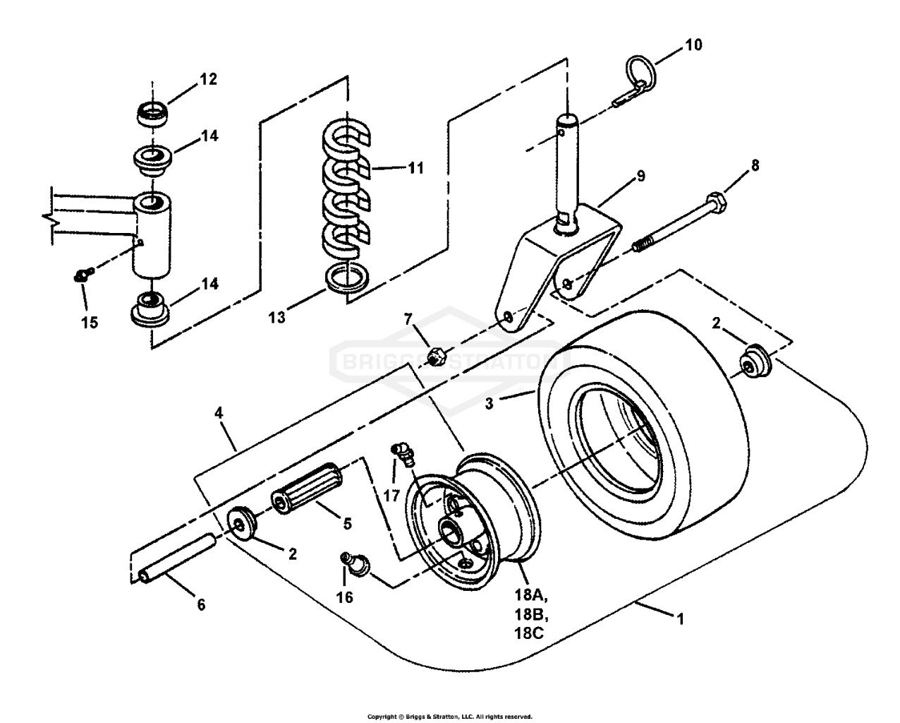 CASTER, WHEEL & TIRE ASSEMBLY
