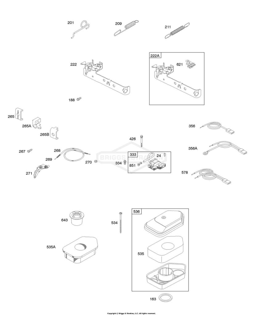 Air Cleaner, Controls, Governor Spring, Ignition