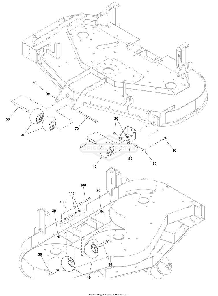 60 Mower Deck Group - Rollers